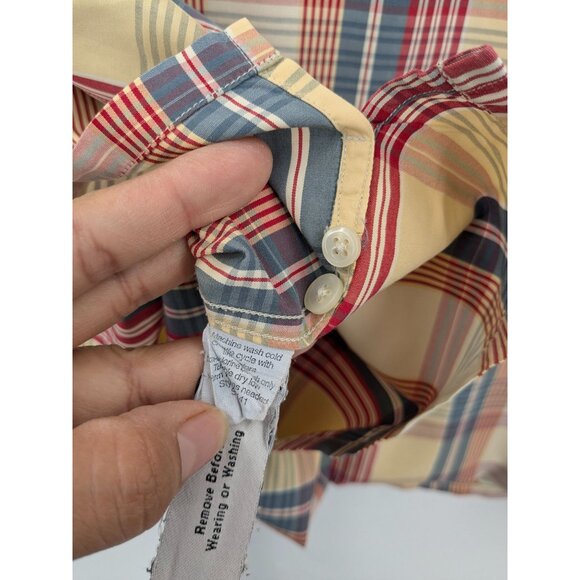 J.Crew Button-Down Shirt Men Size Large Plaid Short Sleeve Preppy Casual Cowboy - Picture 11 of 11